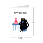 Funny Birthday Card with Cat Celebration for Women, Men, Kids, Friends, Coworkers – Cute Cat Party Greeting Card Handmade in USA