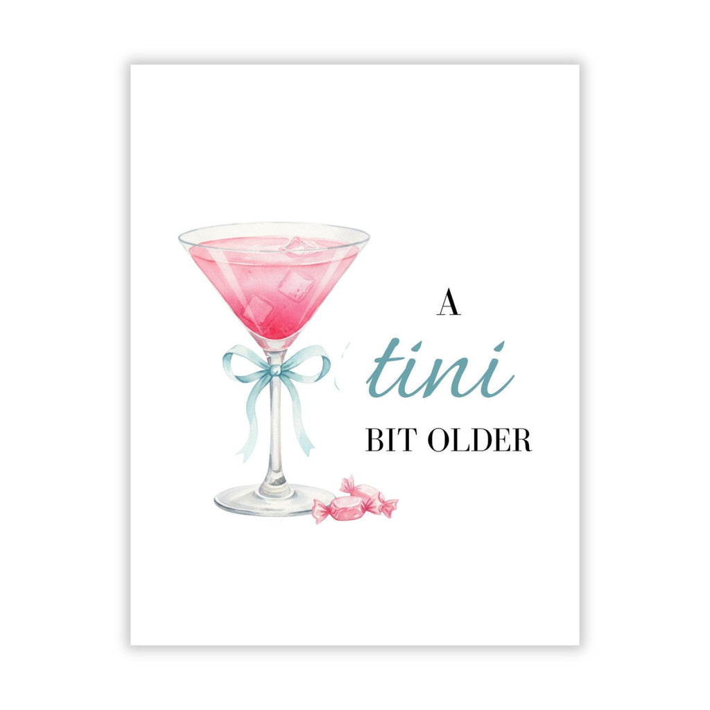 Espresso Martini Birthday Card Funny Coffee & Cocktail Greeting Card for Women Best Friend Sister Daughter Wife Girlfriend Handmade A Tini Bit Older Gift