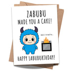 Cute Funny Birthday Card Compatible with Labubu Birthday Theme Handmade Collectible-Inspired Greeting Card for Men Women Kids Friends Anime Gift
