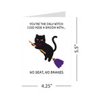Funny Halloween Card You’re the Only Witch I’d Ride a Broom With Spooky Cute Greeting for Women, Men, Friends, Coworkers Handmade in USA