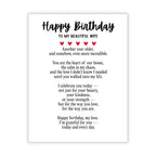 Happy Birthday Card Message to Beautiful Wife from Husband Romantic Greeting Card for Wife Handmade in USA Birthday Card for Her