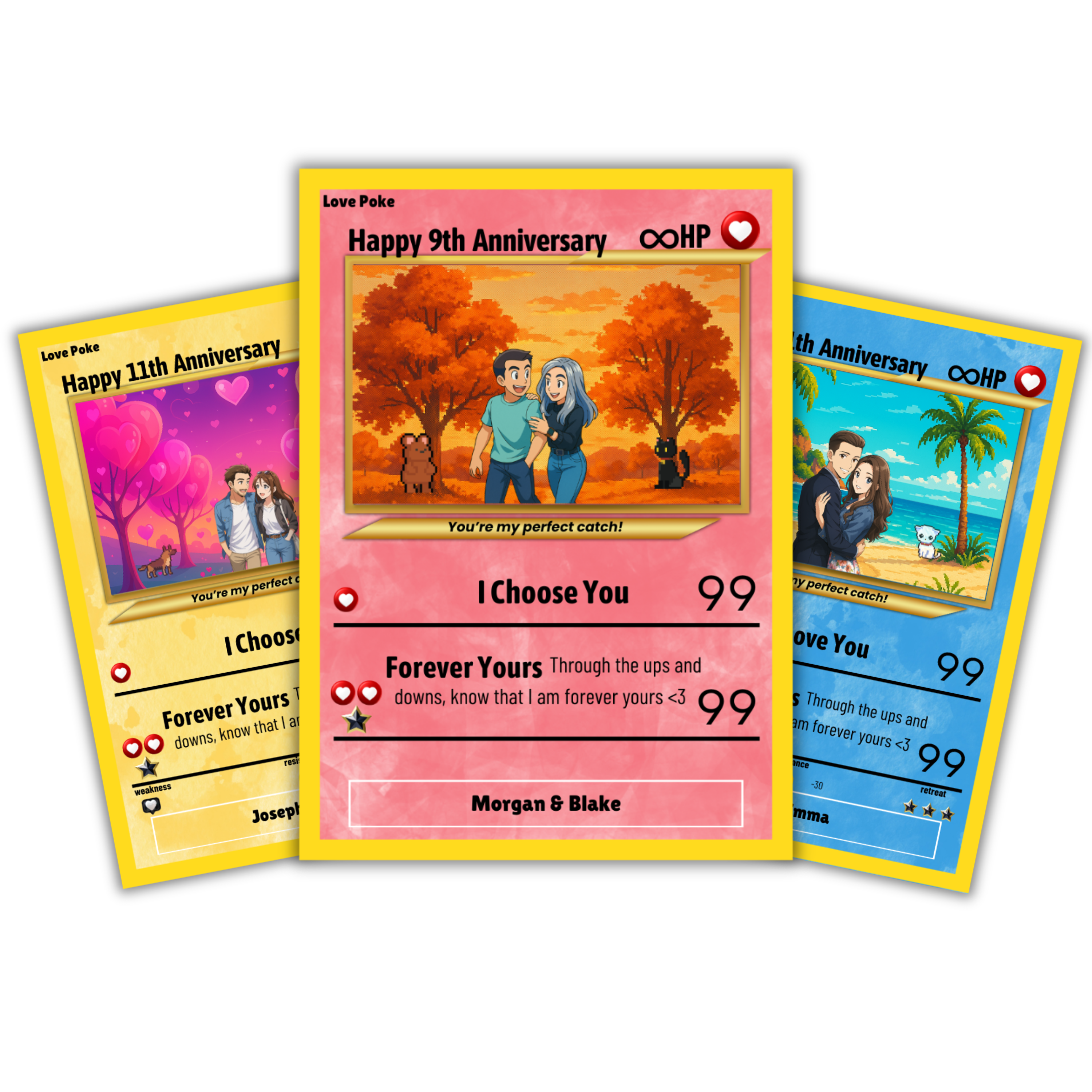 Custom Poke Card with Your Photo – Personalized Card – Customizable Background, Name, Text – Great Gift for Kids, Couples, Fathers, Mothers, Gamers & Fans