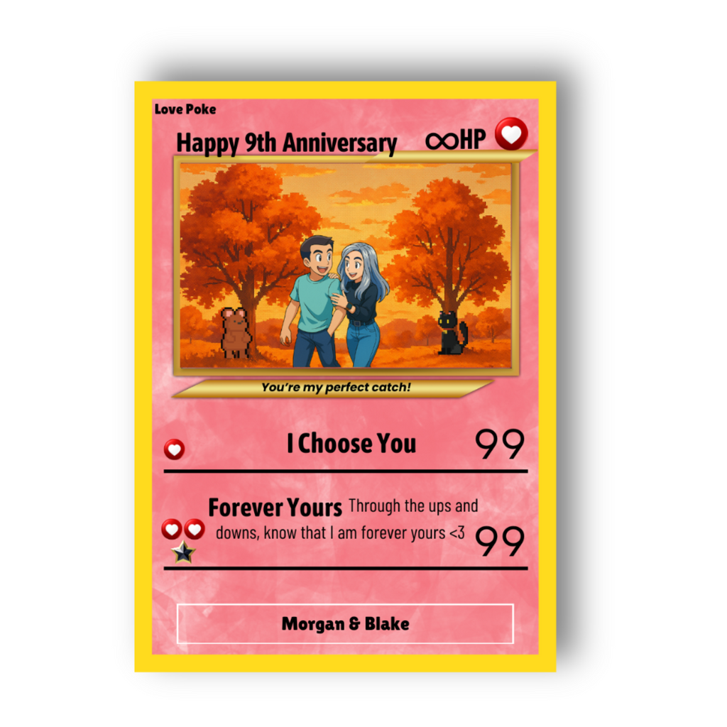 Custom Poke Card with Your Photo – Personalized Card – Customizable Background, Name, Text – Great Gift for Kids, Couples, Fathers, Mothers, Gamers & Fans