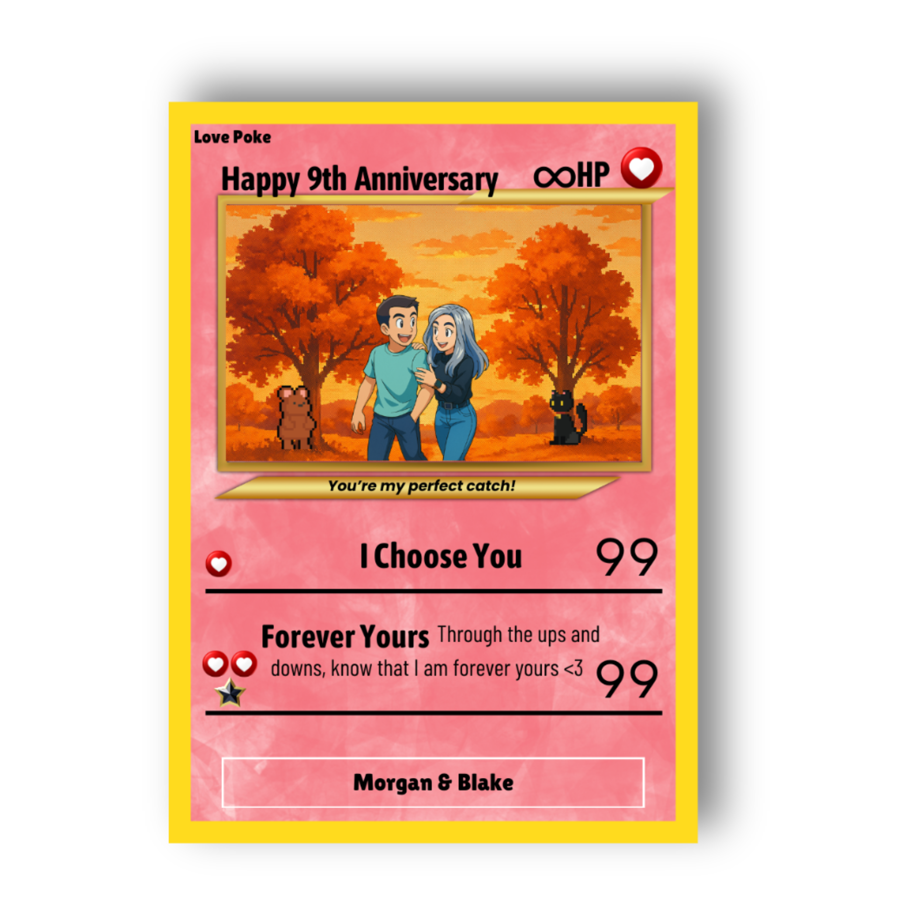 Custom Poke Card with Your Photo – Personalized Card – Customizable Background, Name, Text – Great Gift for Kids, Couples, Fathers, Mothers, Gamers & Fans