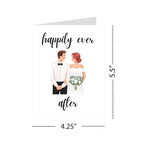 Anniversary or Wedding Congratulations Card – Happily Ever After Greeting for Couple, Wife, Husband, Friends – Romantic & Elegant – Handmade in USA