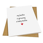 My Bestie Is Growing a Baby Bestie – Cute New Baby Card for Best Friend | Funny Bestie Pregnancy Announcement | Baby Shower Card for Bestie | Best Friend Mom-to-Be Gift