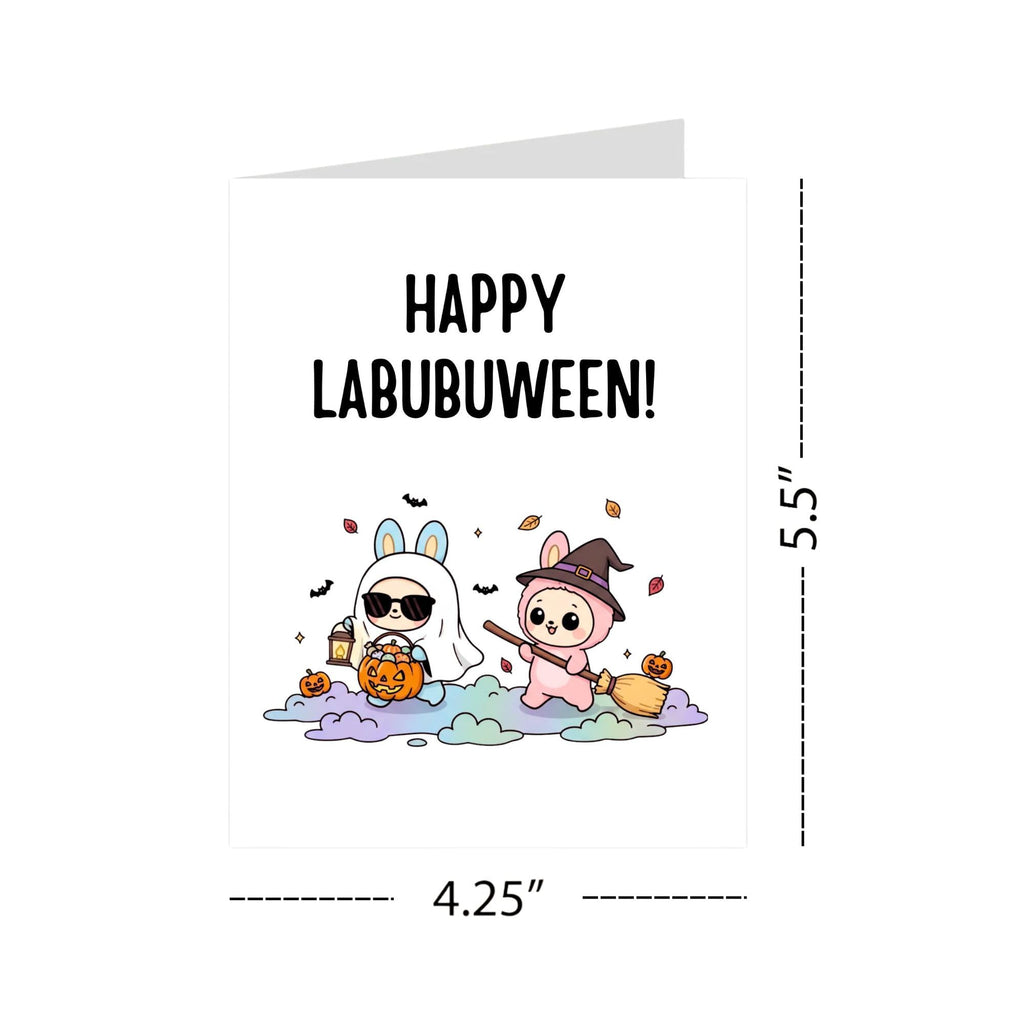 Cute Halloween Card Compatible with Labubu Halloween Theme Handmade Gift Collectible-Inspired Halloween Greeting Card for Men Women Kids Friends