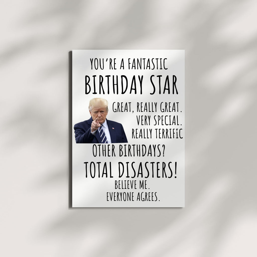 Funny Trump Birthday Card for Men Women Kids Friends Family Coworkers – Hilarious Greeting Handmade in USA