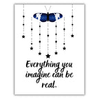 Inspirational Butterfly Card – “Everything You Imagine Can Be Real” – Motivational Quote Print, Encouragement Gift, Vision Board Art for Dreamers