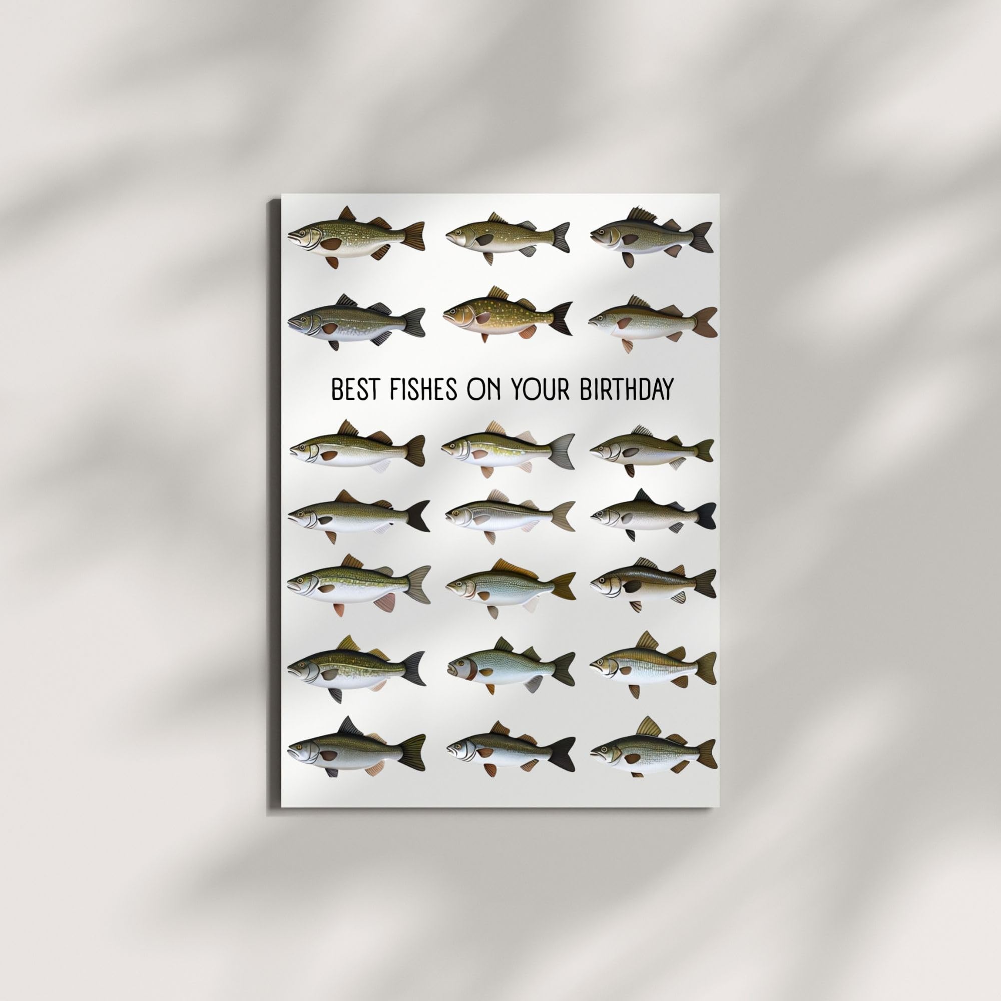 Best Fishes on Your Birthday Greeting Card – Ocean-Themed Funny Birthday Card for Men, Women, Kids – Cute Fish Pun Card – Made in USA