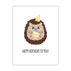 Cute Hedgehog Birthday Card Adorable Animal Greeting for Men, Women, Kids, Friends, Coworkers – Handmade in USA