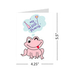 My Little Princess Frog Card – Cute Pink Frog Winking with Magic Thought Bubble – Funny Girl Birthday or Baby Card – 4.25x5.5" Whimsical Greeting
