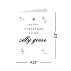 Merry Christmas to My Silly Goose Funny Holiday Card for Girlfriend Boyfriend Wife Husband Partner Cute Christmas Greeting Card Love Note Handmade in USA