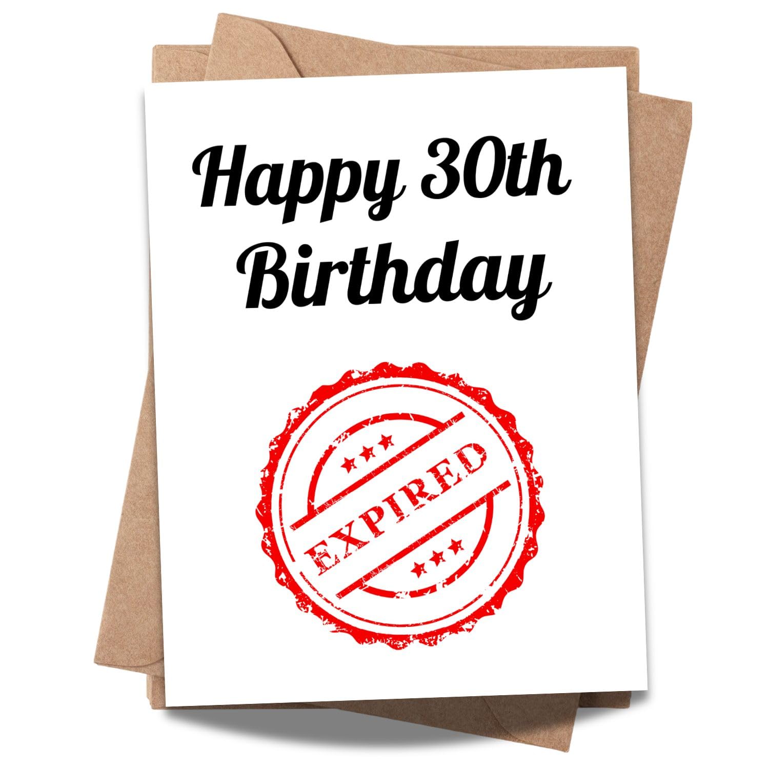 Funny Birthday Cards for Men and Women – Handmade in the USA – Happy 30th Birthday Gifts for Friends – Includes 1 Card & 1 Envelope – Fun Greeting Card for Him or Her