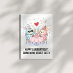 Birthday Celebration Card Compatible with Labubu Birthday Theme Cute Handmade Collectible Greeting Card for Men Women Kids Friends Unique Gift