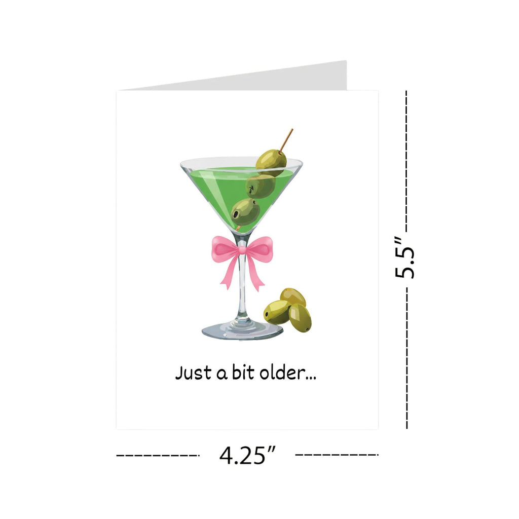 Espresso Martini Birthday Card Funny Coffee & Cocktail Greeting Card for Women Best Friend Sister Daughter Wife Girlfriend Handmade A Tini Bit Older Gift