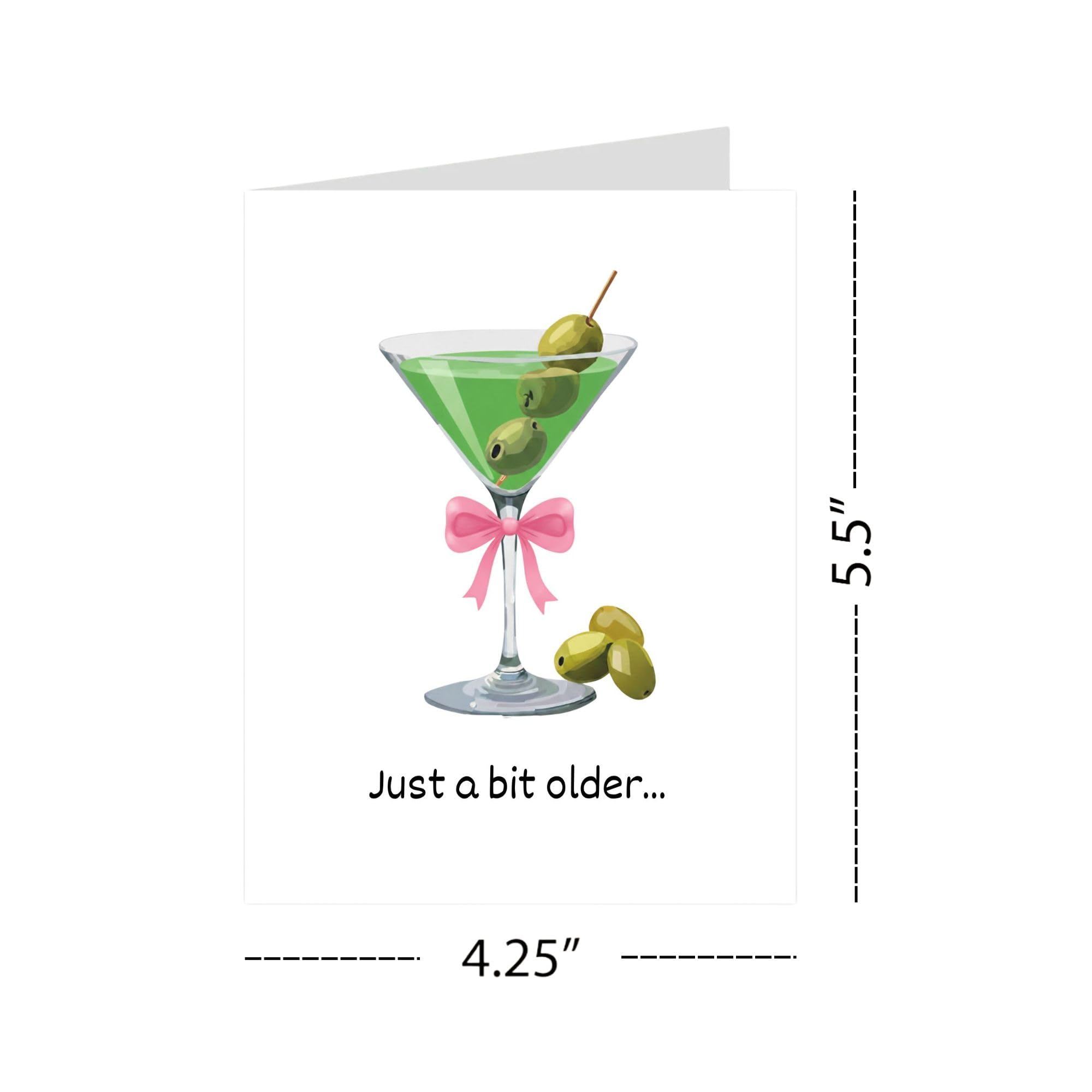 Espresso Martini Birthday Card Funny Coffee & Cocktail Greeting Card for Women Best Friend Sister Daughter Wife Girlfriend Handmade A Tini Bit Older Gift