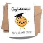 Funny Graduation Card You’re One Smart Cookie Cute Congrats Gift for Graduate, Her, Him, Friend, Sister, Cousin, Student – Handmade in USA