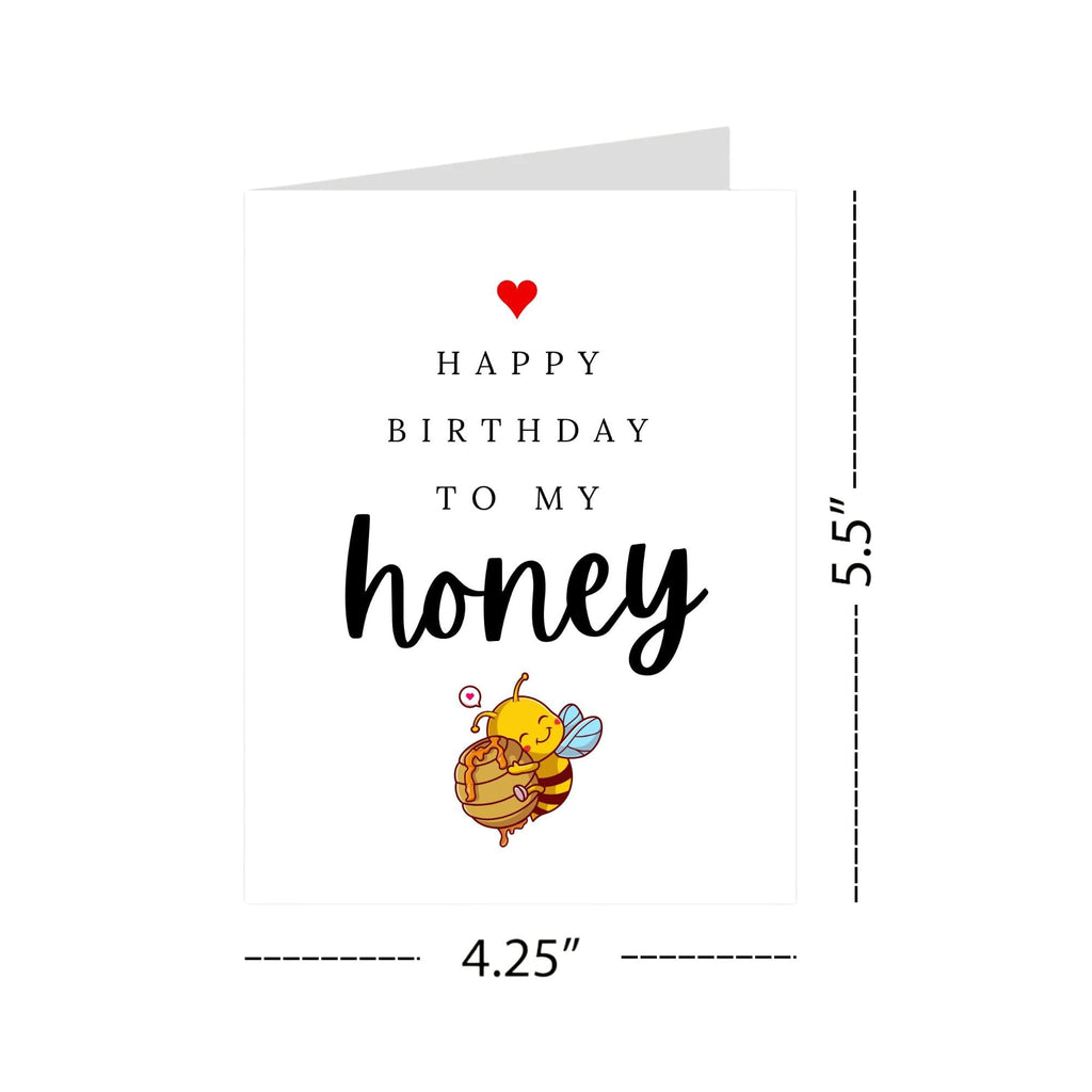 Happy Birthday to My Honey Romantic Birthday Card for Wife Husband Girlfriend Boyfriend Partner Sweet Greeting Card Love Note Keepsake Handmade in USA