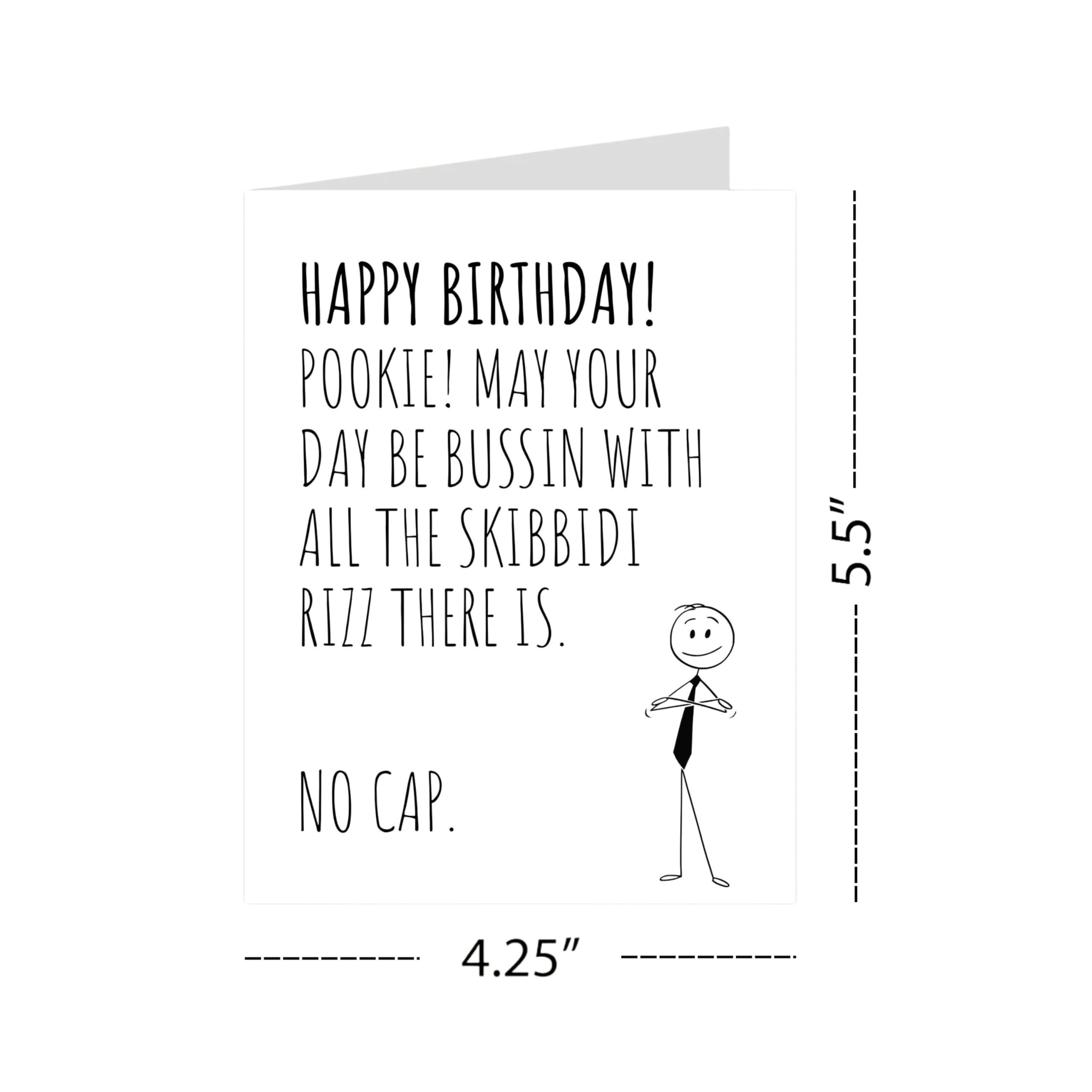 Funny Birthday Card for Nephew, Niece, Son & Kids – Gen Z Slang Meme-Inspired Birthday Greeting – Cool Birthday Gift for Boys & Girls – Handmade in USA