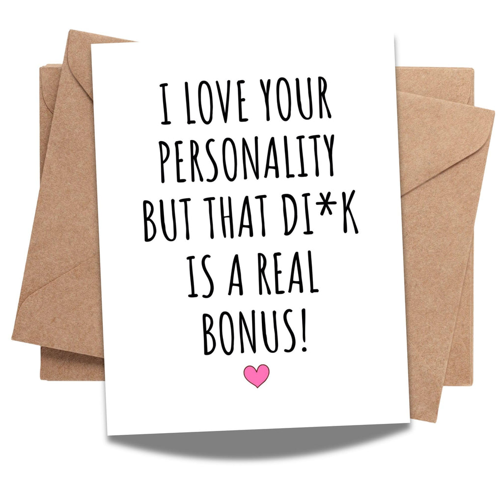 Romantic, funny, and a little naughty – this cheeky card is perfect for anniversaries, Valentine’s Day, or just because. For boyfriend, girlfriend, husband, or wife.