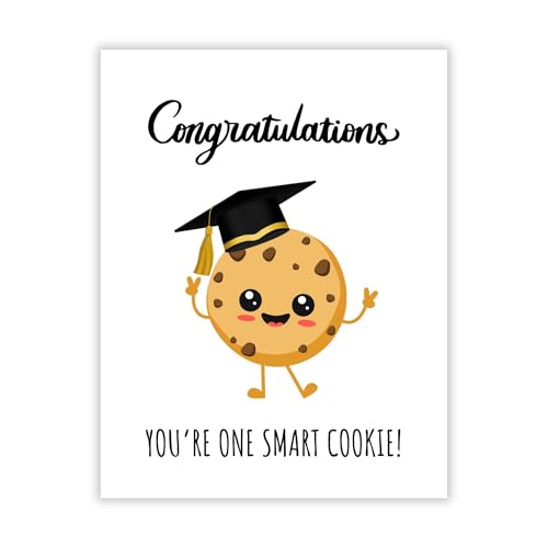 Funny Graduation Card You’re One Smart Cookie Cute Congrats Gift for Graduate, Her, Him, Friend, Sister, Cousin, Student – Handmade in USA