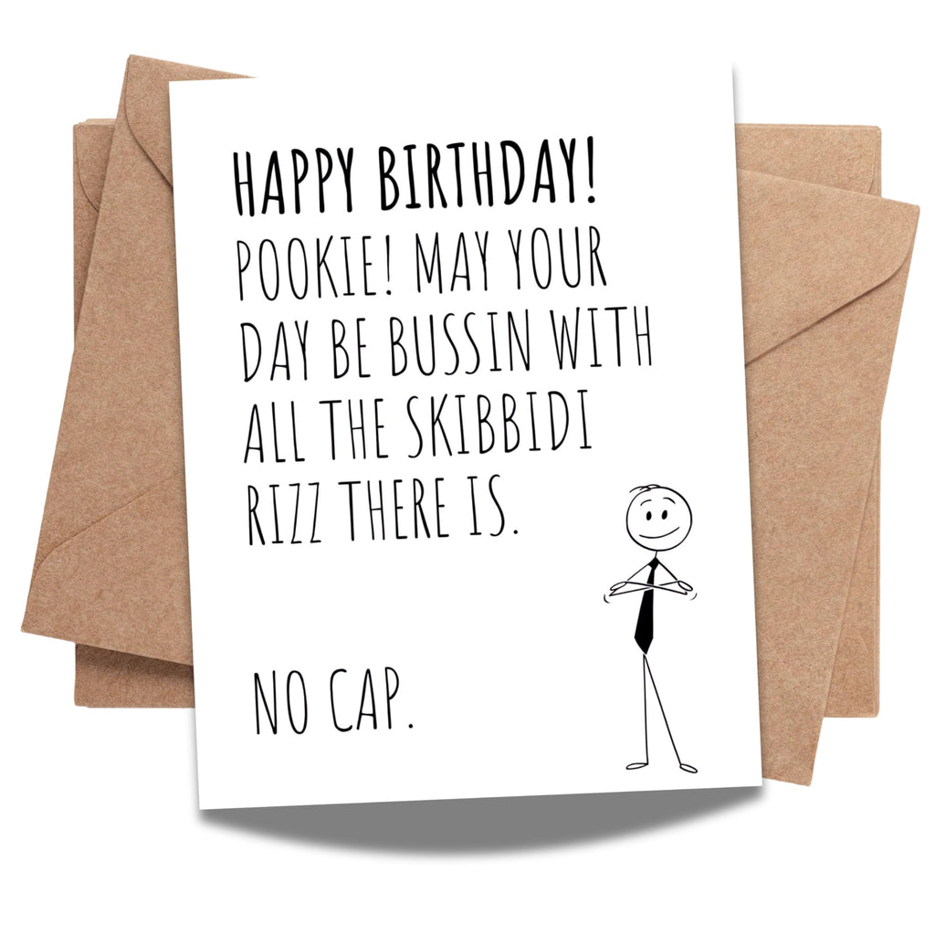 Funny Birthday Card for Nephew, Niece, Son & Kids – Gen Z Slang Meme-Inspired Birthday Greeting – Cool Birthday Gift for Boys & Girls – Handmade in USA