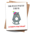 Funny Handmade Cat Birthday Gift – Cute & Rude Birthday Gift for Friends, Husband, Wife & Colleagues – Have a Purrfect Birthday Card