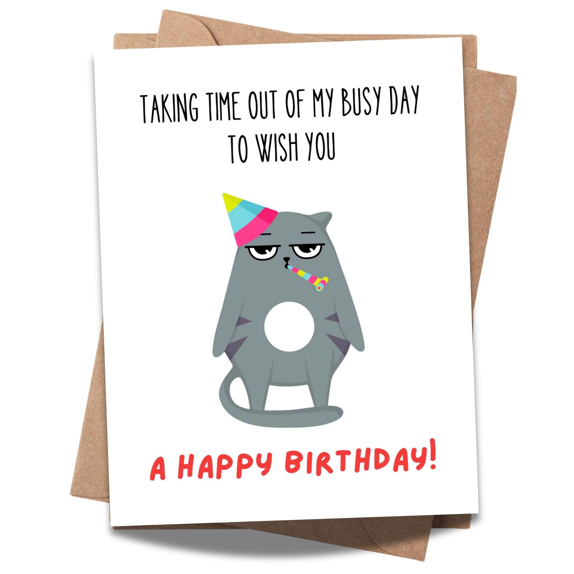 Funny Handmade Cat Birthday Gift – Cute & Rude Birthday Gift for Friends, Husband, Wife & Colleagues – Have a Purrfect Birthday Card