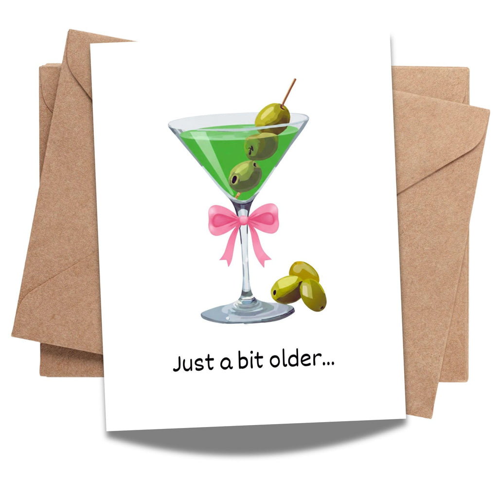 Espresso Martini Birthday Card Funny Coffee & Cocktail Greeting Card for Women Best Friend Sister Daughter Wife Girlfriend Handmade A Tini Bit Older Gift