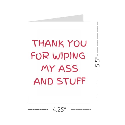 Mother’s Day Card for Mom, ‘Thank You for Wiping My Ass and Stuff’ Hilarious Gift, Funny Mom Card, Perfect for Mother’s Day, Birthday, or Appreciation”