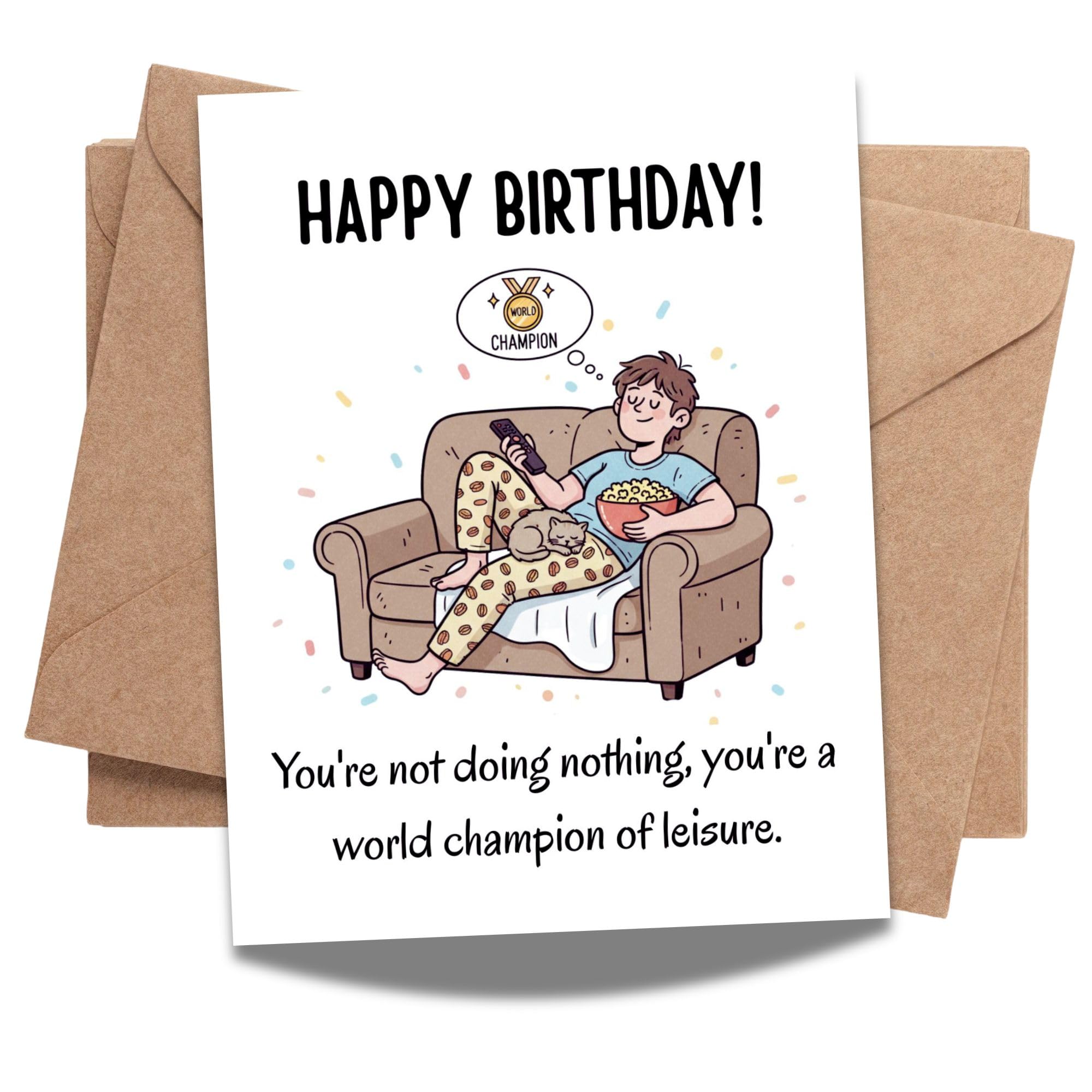 Funny Adult Humor Birthday Card for Men and Women Sarcastic Handmade Greeting Card Hilarious Gift for Friends, Coworkers Him or Her Handmade in USA