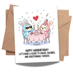 Cute Birthday Party Card Compatible with Labubu Birthday Theme Handmade Collectible-Inspired Greeting Card for Men Women Kids Friends Unique Gift