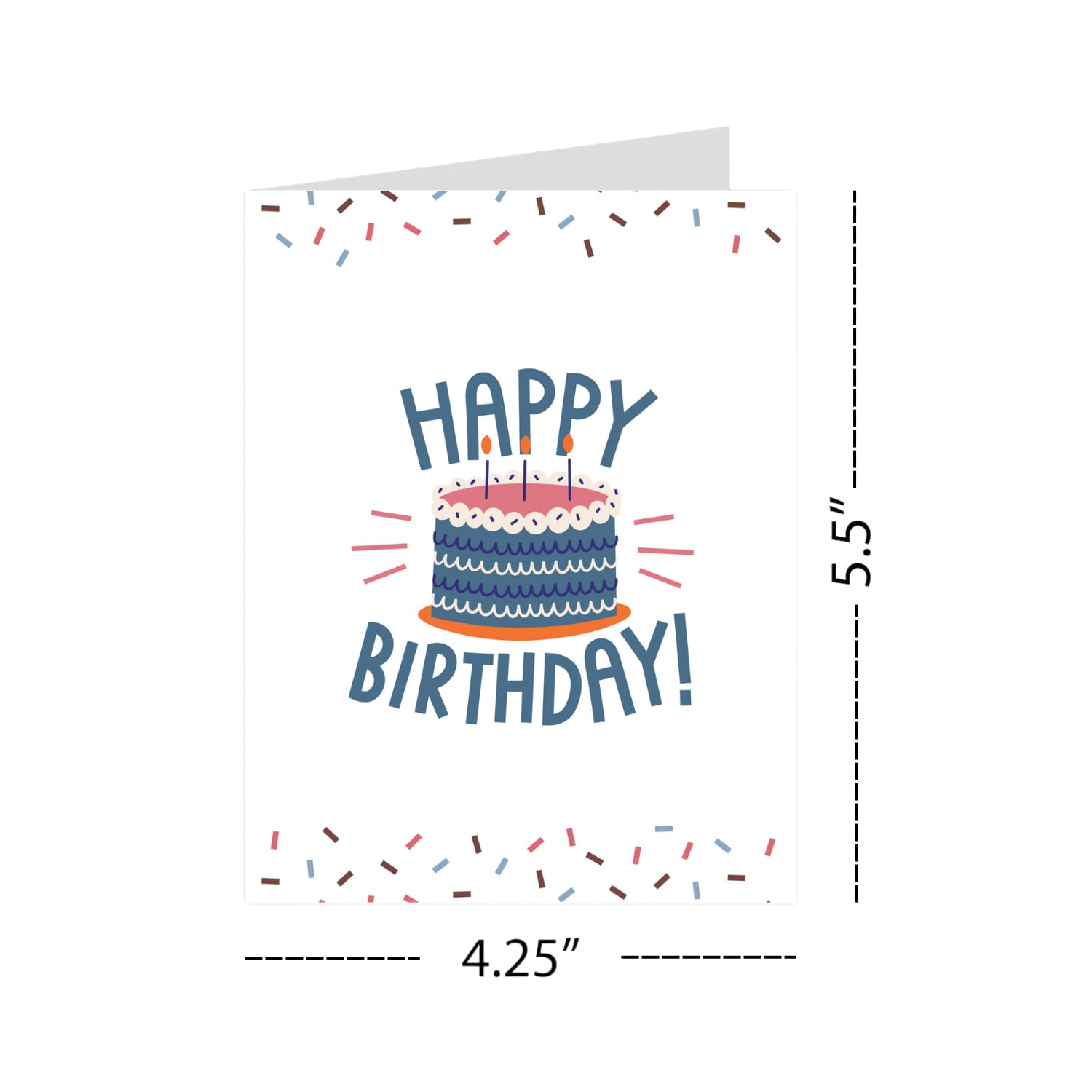 Happy Birthday Card for Boys – Colorful Cake Design, Perfect for Kids’ Birthdays, Blank Inside for Personal Message