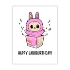 Birthday Card Compatible with Labubu Birthday Theme, Handmade Anime-Inspired Greeting Card for Men, Women, Kids, Friends, Collectors, Unique Gift