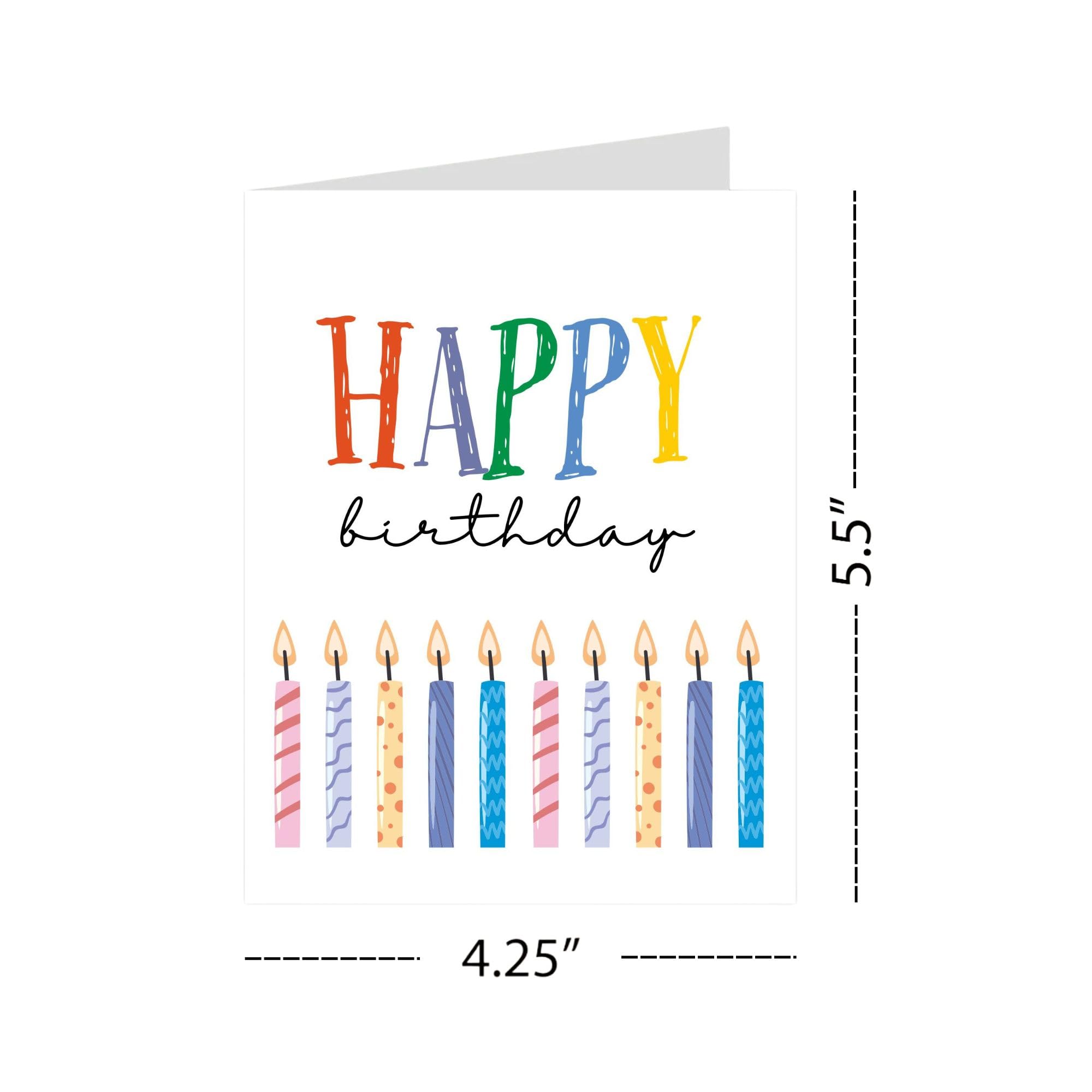 Happy Birthday Card with Blown Candles Illustration – Fun Birthday Greeting for Men, Women, Kids, Friends & Coworkers – Cool Handmade Card Gift USA