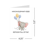 Funny Elephant Birthday Card Hilarious Animal Greeting for Men, Women, Kids, Friends, Coworkers – Handmade in USA