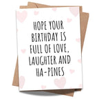 Romantic Ha-pines Greeting Card – Funny Anniversary or Valentine Card for Husband, Wife, Boyfriend, Girlfriend – Cute Love Card – Made in USA