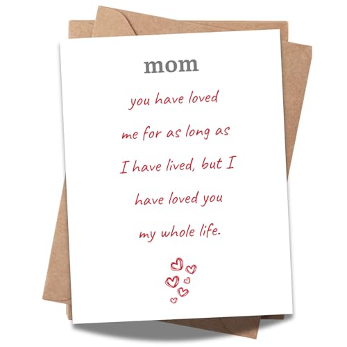 Special Mother’s Day Card, Birthday Card for Mother, Sentimental Card for Mom, Thank You Mom, Love You My Whole Life, Mother’s Day Gift from Daughter Son
