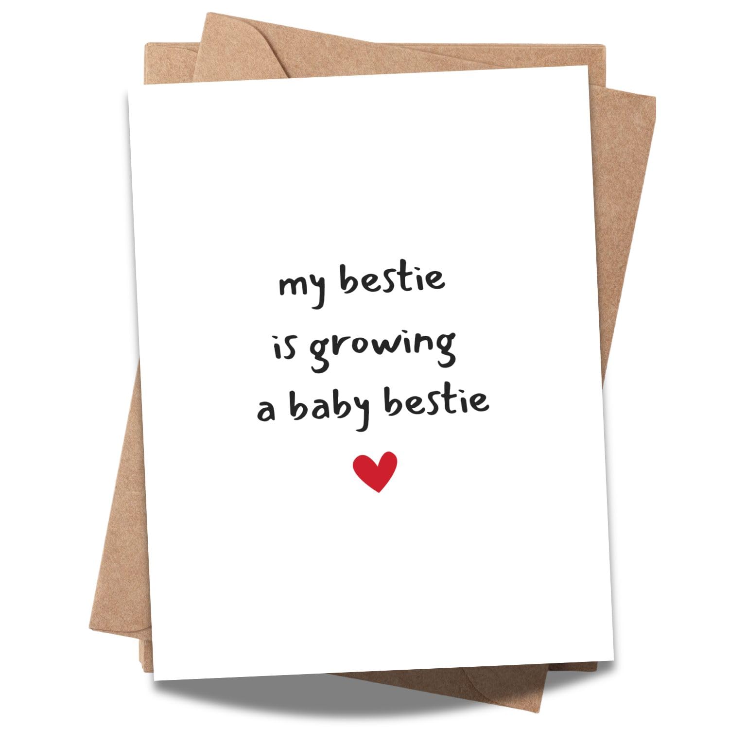 My Bestie Is Growing a Baby Bestie – Cute New Baby Card for Best Friend | Funny Bestie Pregnancy Announcement | Baby Shower Card for Bestie | Best Friend Mom-to-Be Gift