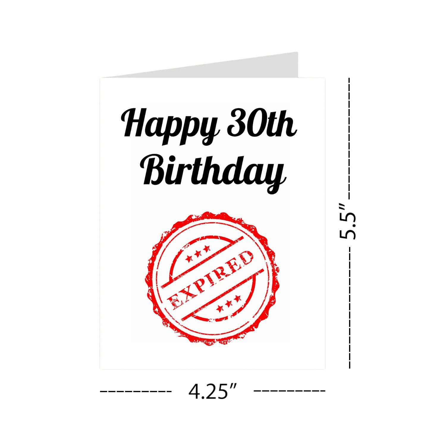 Funny Birthday Cards for Men and Women – Handmade in the USA – Happy 30th Birthday Gifts for Friends – Includes 1 Card & 1 Envelope – Fun Greeting Card for Him or Her