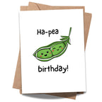 Funny Peas Birthday Card - Cute Happy Birthday Greeting Card for Friends, Family, Kids, Husband, Wife, Boyfriend, Girlfriend - Punny Vegetable Card with Envelope