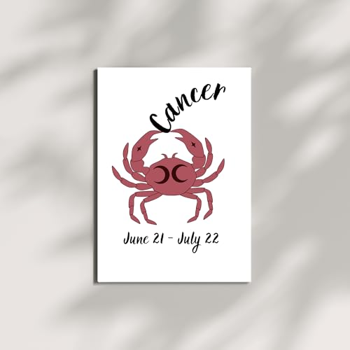 Cancer Zodiac Greeting Card – June 21 to July 22 – Minimal Crab Design Astrology Card for Birthdays, Horoscope Lovers & Cancer Season Gifts
