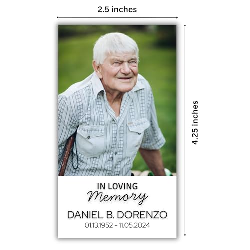 Custom Funeral Memorial Cards – Double-Sided with Photo, Prayer & Poem, Personalized Tribute Keepsakes, Remembrance, Sympathy, Comfort, Funeral Favors