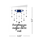 Inspirational Butterfly Card – “Everything You Imagine Can Be Real” – Motivational Quote Print, Encouragement Gift, Vision Board Art for Dreamers