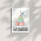 Cute Anime Birthday Card Compatible with Labubu Birthday Theme Handmade Collectible Character Greeting Card for Friends Kids Women Men Unique Gift