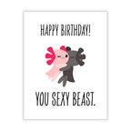 Funny Sexy Birthday Card – Flirty Card for Boyfriend, Girlfriend, Husband, Wife – Valentine’s or Anniversary – Happy Birthday You Sexy Beast – USA Made