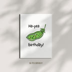Funny Peas Birthday Card - Cute Happy Birthday Greeting Card for Friends, Family, Kids, Husband, Wife, Boyfriend, Girlfriend - Punny Vegetable Card with Envelope