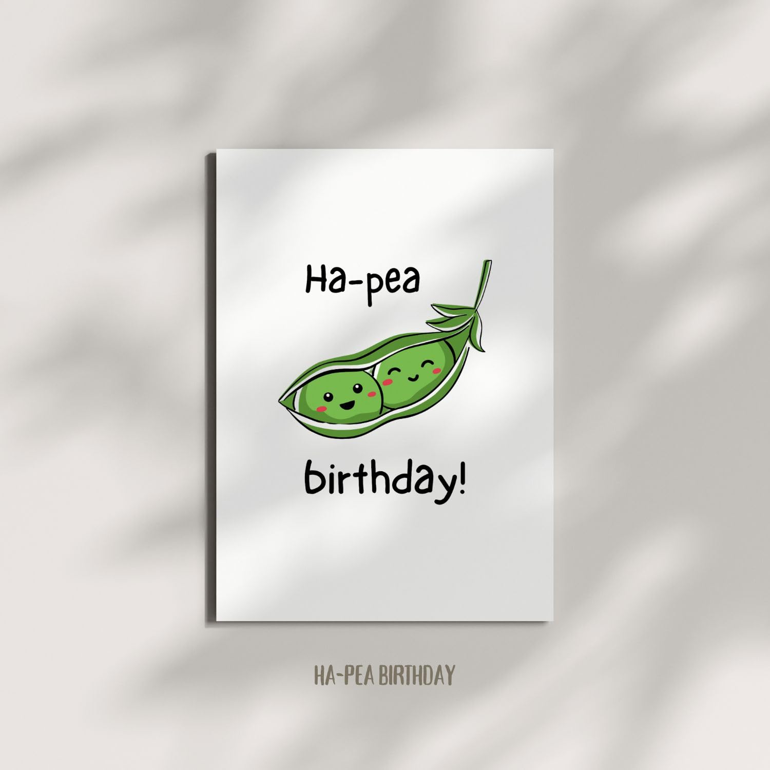 Funny Peas Birthday Card - Cute Happy Birthday Greeting Card for Friends, Family, Kids, Husband, Wife, Boyfriend, Girlfriend - Punny Vegetable Card with Envelope