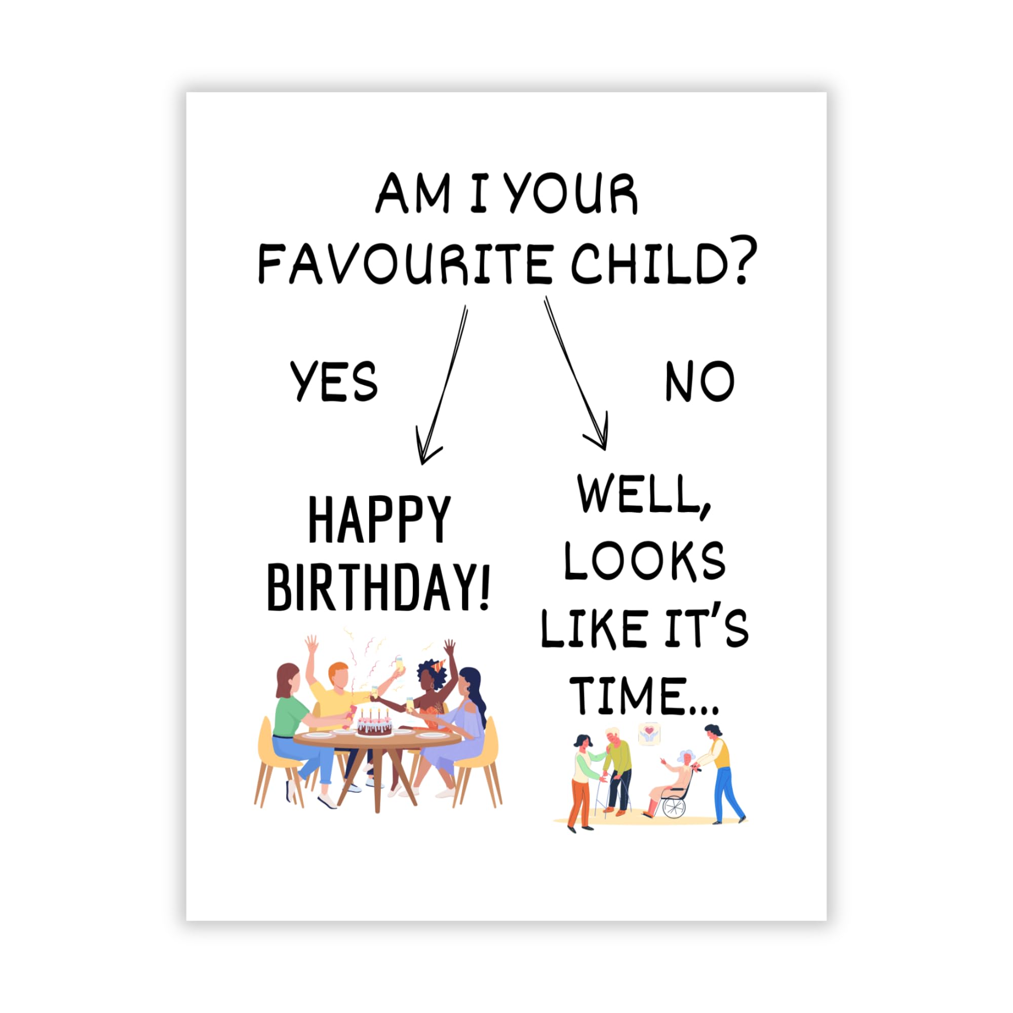 Funny Birthday Card Am I Your Favourite Child Hilarious Greeting for Men, Women, Family, Siblings, Parents Handmade in USA